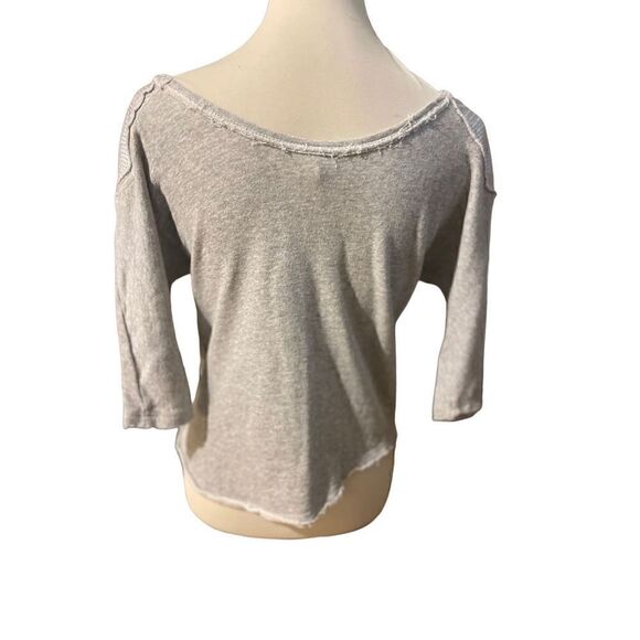Xhilaration Gray W/ Sequins 3/4in Sleeves 100% Cotton Lightweight Stylish Fringe - Picture 2 of 9